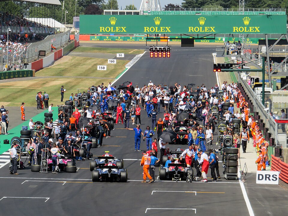 Formula 2 racing action at Silverstone Circuit