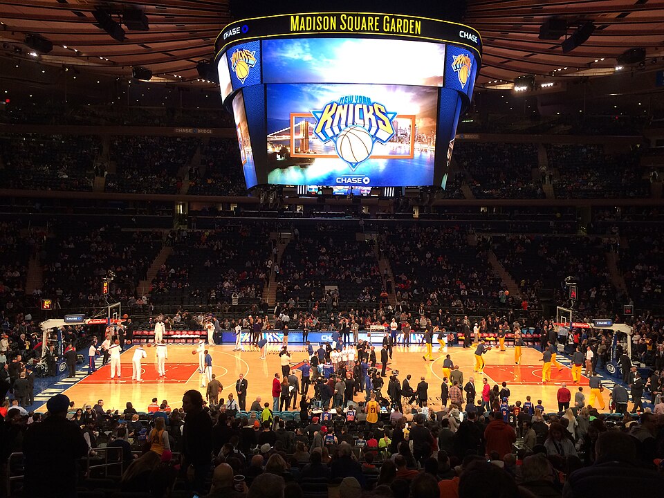 Knicks game action at Madison Square Garden