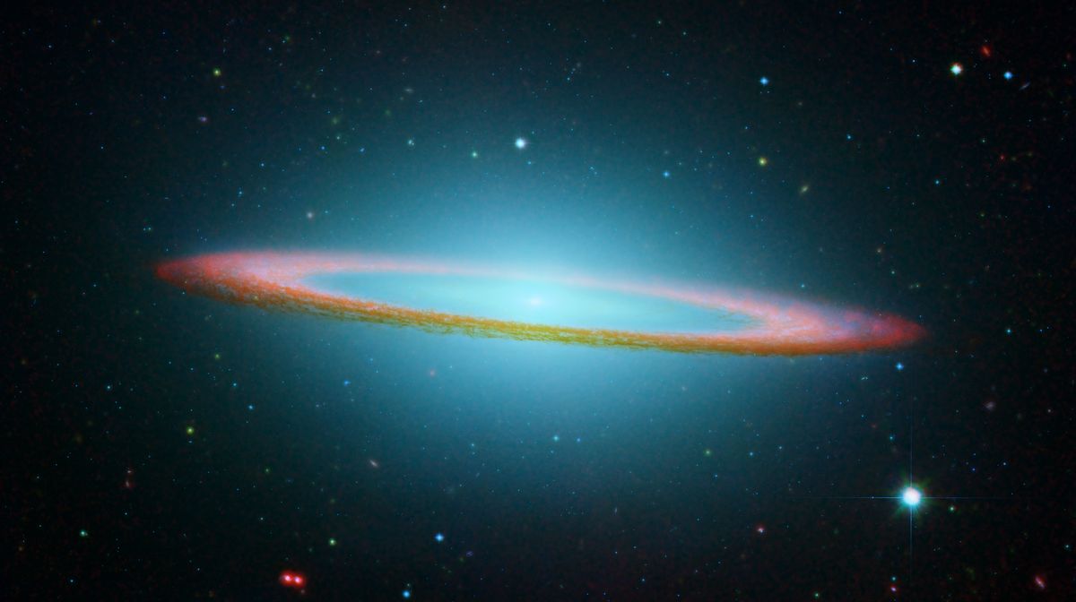 The Sombrero Galaxy in infrared light, demonstrating the power of infrared space telescopes