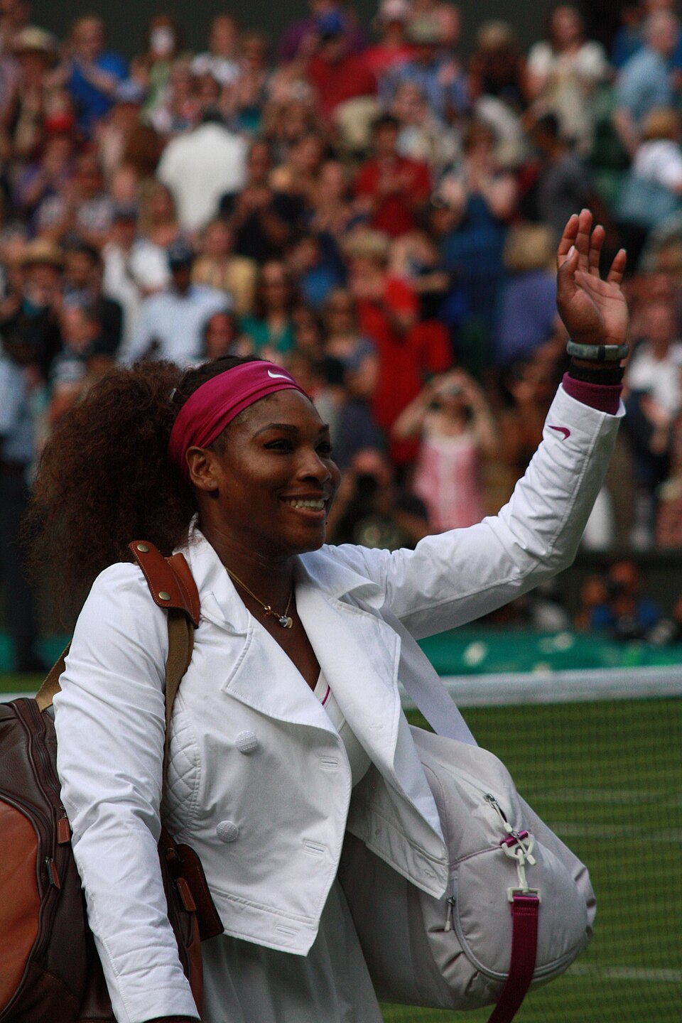 Serena Williams playing at Wimbledon in 2012