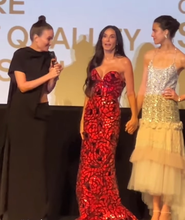Hollywood movie premiere with Demi Moore and Margaret Qualley on the red carpet