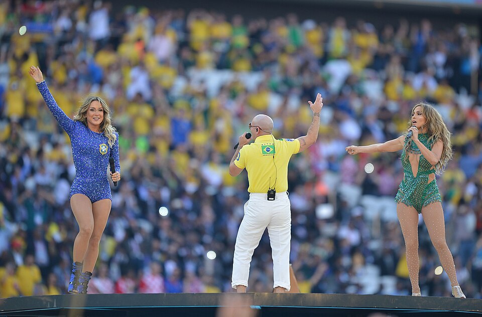 FIFA World Cup 2014 opening ceremony in Brazil showing the elaborate stage production